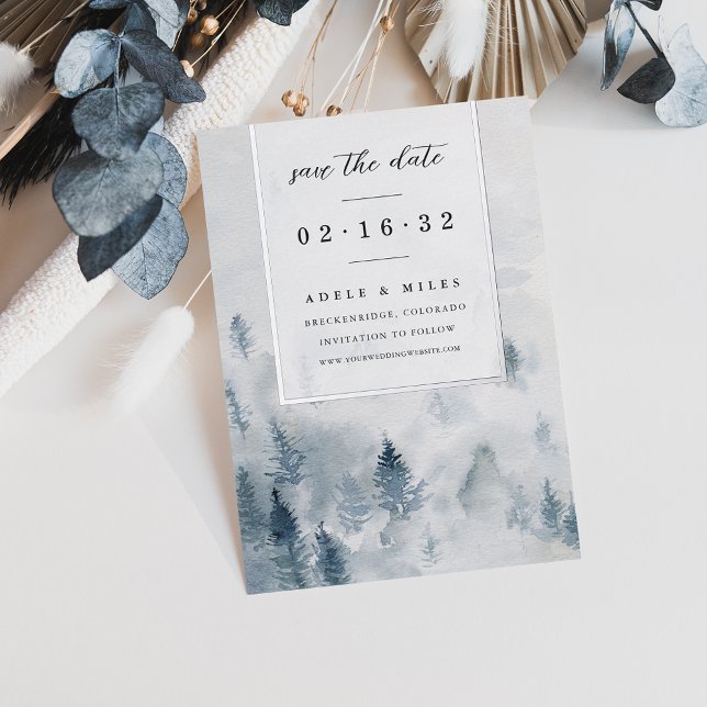 Winter Reverie | Watercolor Forest Save the Date (Creator Uploaded)