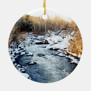 Winter River Ceramic Ornament