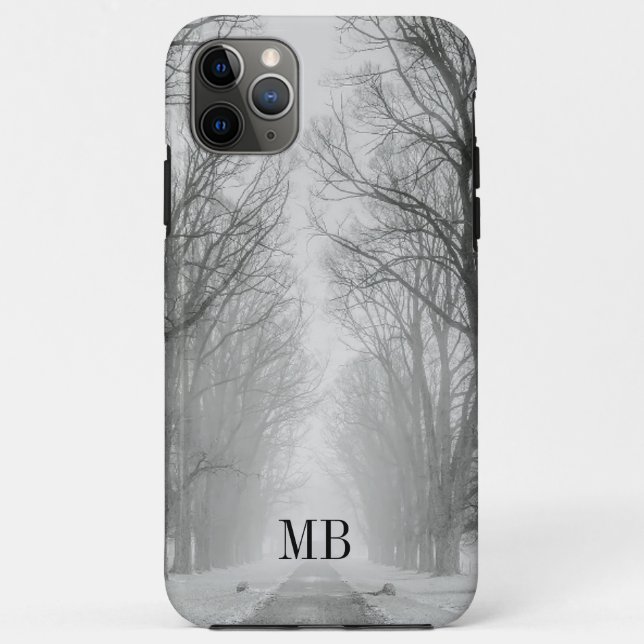 Winter Road Monogram Case-Mate iPhone Case (Back)
