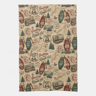 Winter Road Trip Diner Kitchen Charm Towel