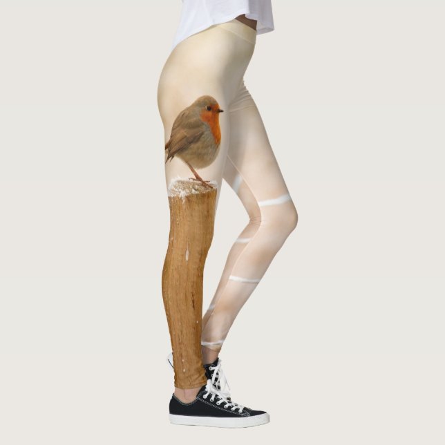 Winter Robin Redbreast Leggings (Right)