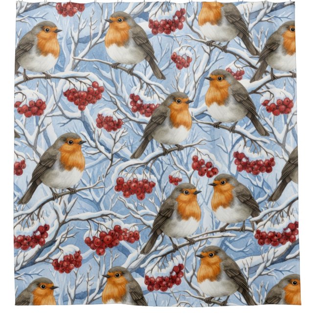 Winter Robins and Snowy Branches (Front)