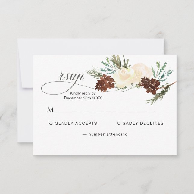 Winter Rose Pinery RSVP Card (Front)