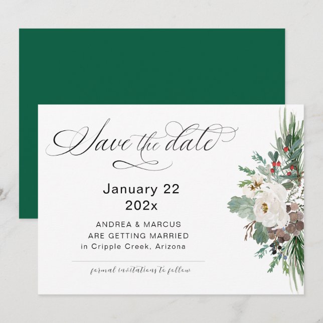 Winter Rose Pinery RSVP Save The Date (Front/Back)