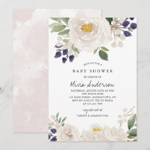 Winter Roses Gorgeous Baby Shower Invitation