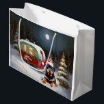 Winter Rottweiler Caravan Christmas Adventure Large Gift Bag<br><div class="desc">Embrace the magic of a snowy winter night as a caravan glides gracefully through the moonlit landscape. The serene beauty of the glistening snow and the enchanting glow of the moon create a captivating scene,  promising an unforgettable Christmas adventure filled with warmth,  joy,  and cherished memories.</div>