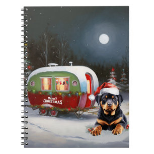 Winter Rottweiler Caravan Christmas Adventure Notebook
