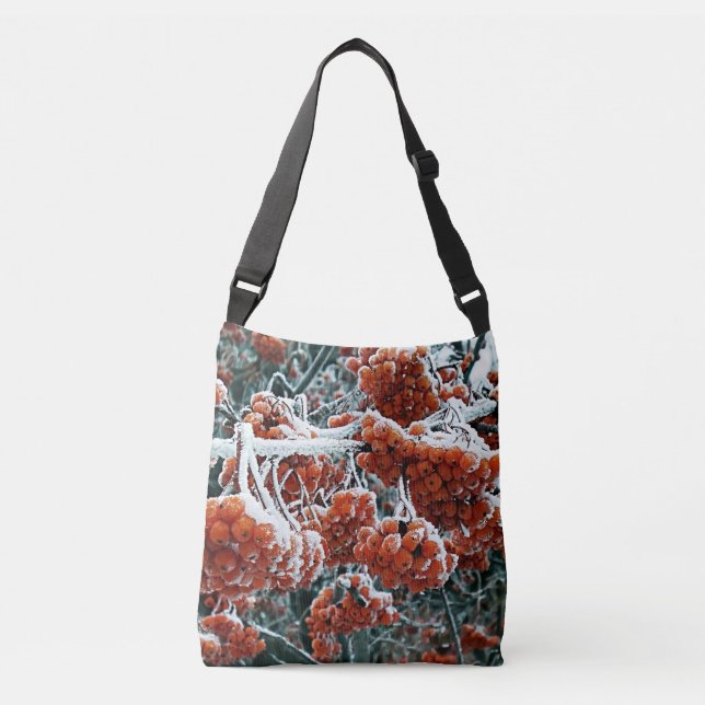 Winter rowan berries crossbody bag (Front)