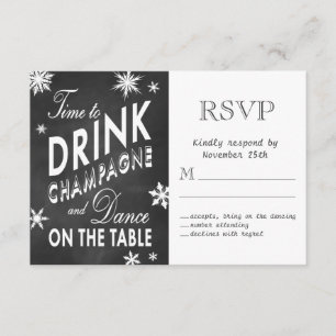 Winter RSVP Time to Drink Champagne Card