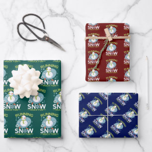 Winter Runner - Running is Snow Much Fun Wrapping Paper Sheet
