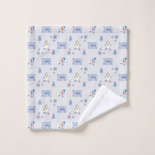 Winter Running - Snowman Christmas Tree Wash Cloth