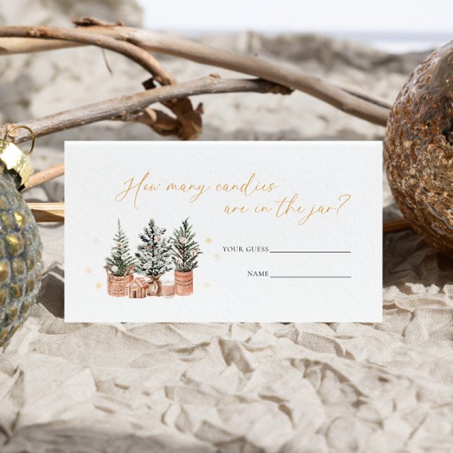 Winter Rustic Christmas Guess How Many Candies Enclosure Card (Creator Uploaded)