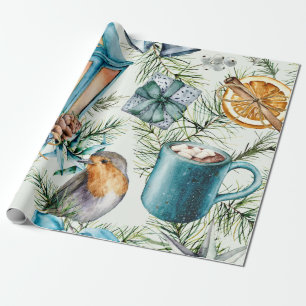 Winter Rustic Christmas Holiday Nature Inspired  Wrapping Paper