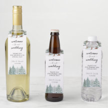 Winter Rustic Pine Trees Lantern Botanical Wedding