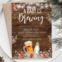 Winter Rustic Wood A Baby is Brewing Baby Shower 