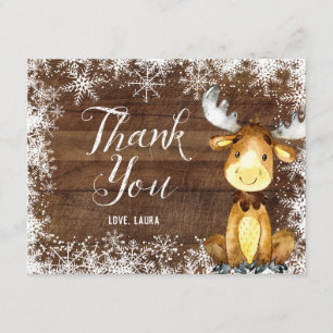 Winter Rustic Woodland Thank You Card