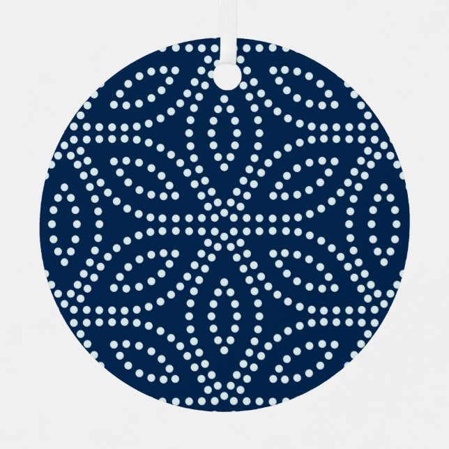 Winter Sacred Geometry Pattern Metal Ornament (Front)