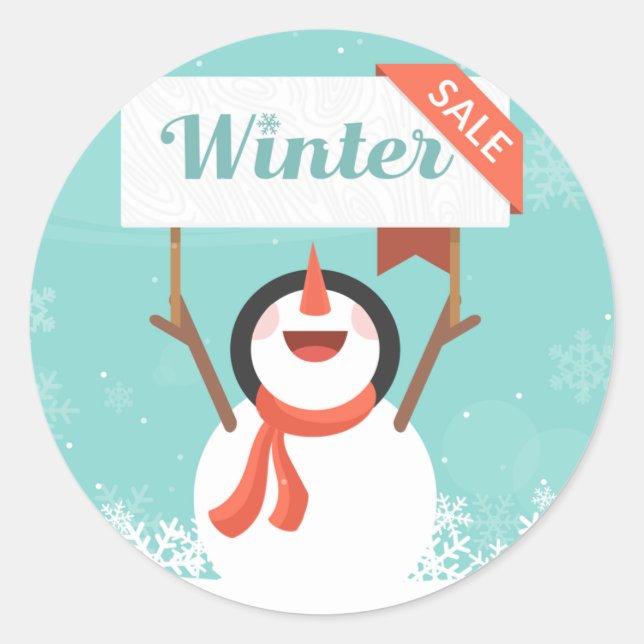 Winter Sale Classic Round Sticker (Front)