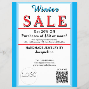 Winter Sale Jewelry Blue White Heart Flyer