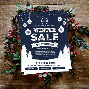 Winter Sale Retail Advert Blue & White Flyer
