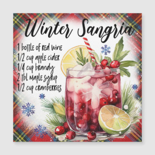 Winter Sangria Magnetic Recipe Card