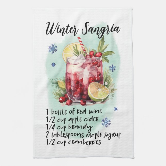 Winter Sangria Recipe Cooking Essential Kitchen Towel (Vertical)