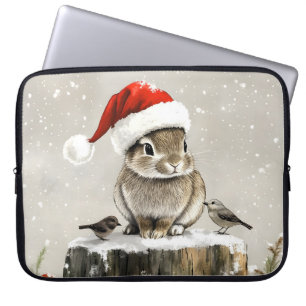 Winter Santa Bunny Wonderland Laptop Sleeve