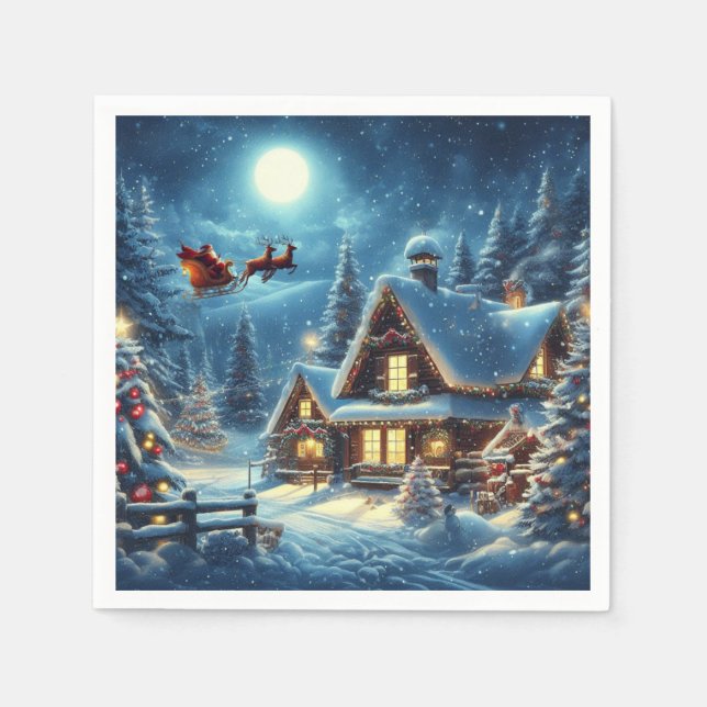 Winter/Santa/Christmas/Snow Napkin (Front)