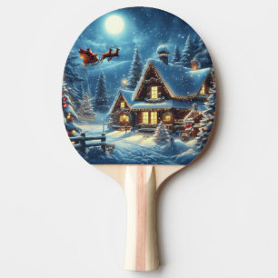 Winter/Santa/Christmas/Snow Ping Pong Paddle