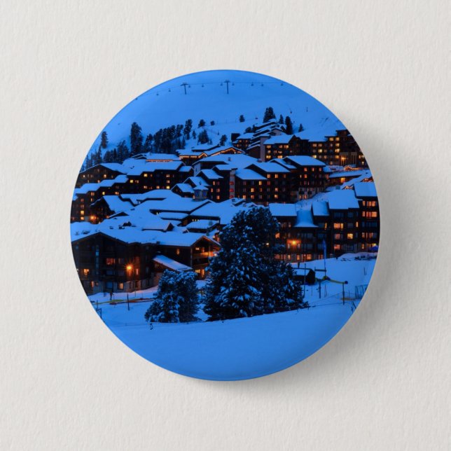 Winter Scene 2 Inch Round Button (Front)
