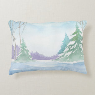 Winter Scene 3, double-sided print Accent Pillow