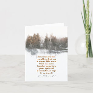 WINTER SCENE AND QUOTE BY VON GOETHE ABOUT FATE CARD