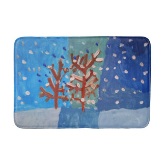 Winter Scene "Art by Kids" Bath Mat