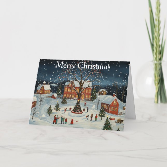 Winter Scene at Christmas Holiday Card (Front)