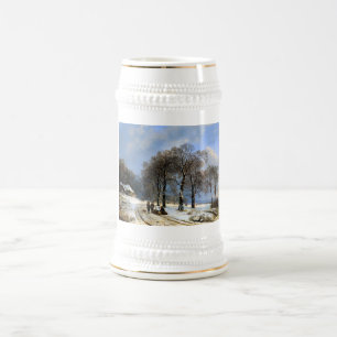 Winter scene beer stein