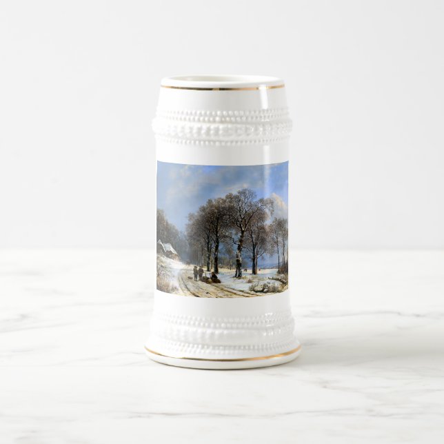 Winter scene beer stein (Center)