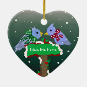 Winter Scene -  Bless this Home Ceramic Ornament