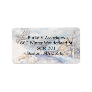 Winter Scene Business Return Address Label