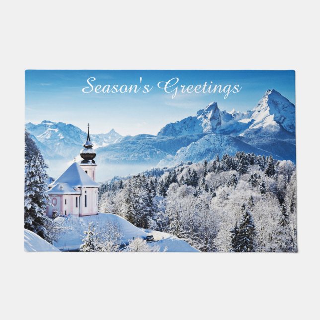 Winter scene custom  doormat (Front)