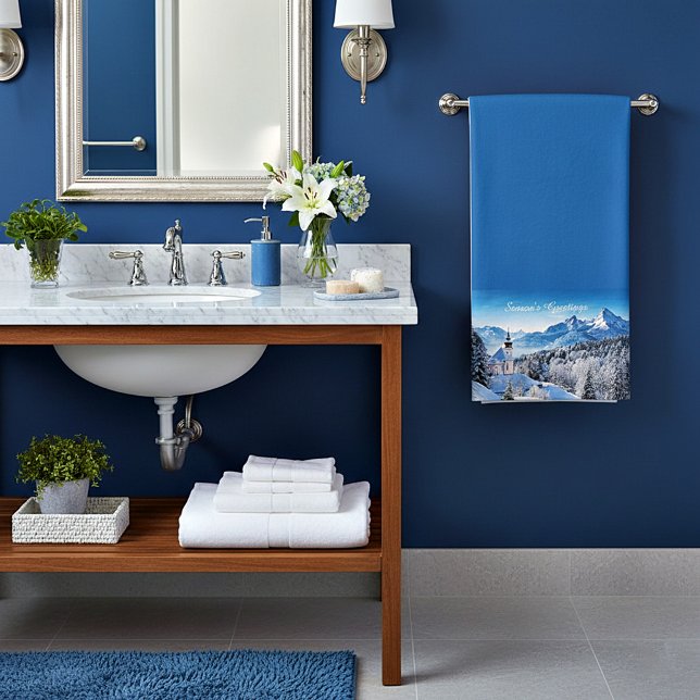 Winter scene custom  hand towel (Creator Uploaded)