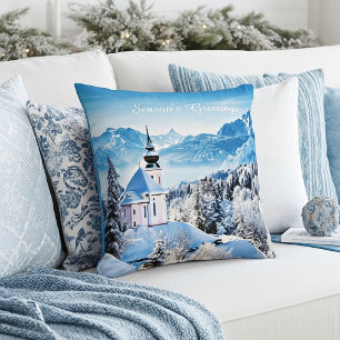 Winter scene custom  throw pillow