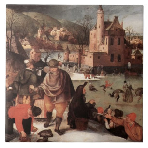 Winter Scene. Fine Art Christmas Gift Tile