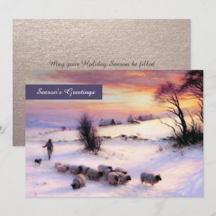 Winter Scene Fine Art Custom Flat Christmas Cards