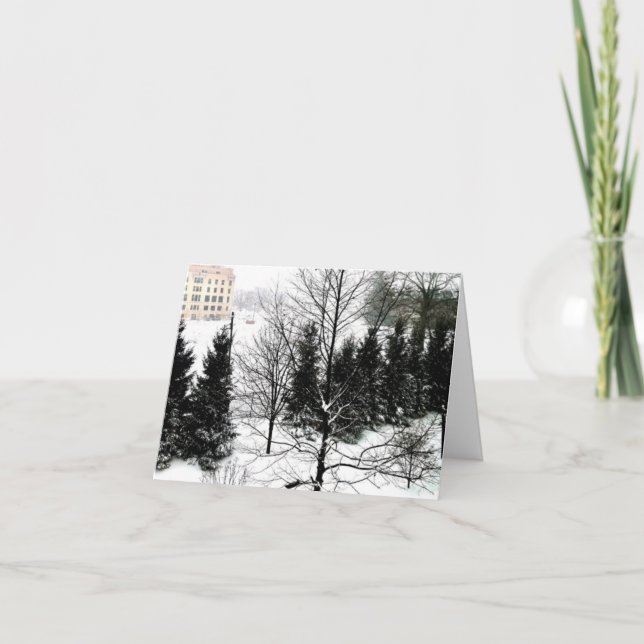 Winter Scene Folded Holiday Card (Front)