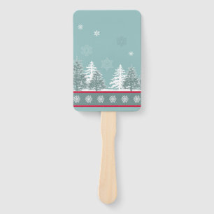 Winter scene hand fan