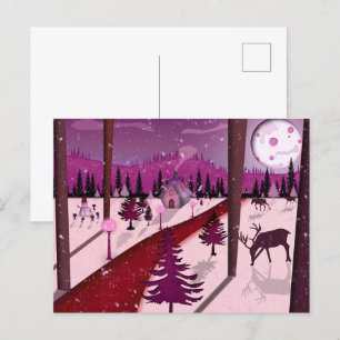 Winter Scene Holiday Postcard