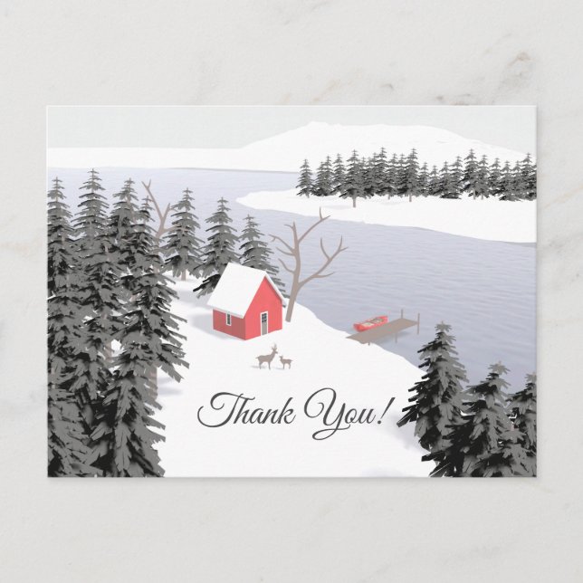 Winter Scene Illustration Holiday Postcard (Front)
