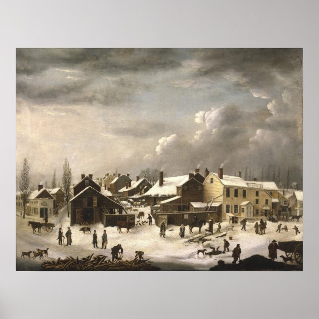 Winter Scene in Brooklyn Poster (Front)