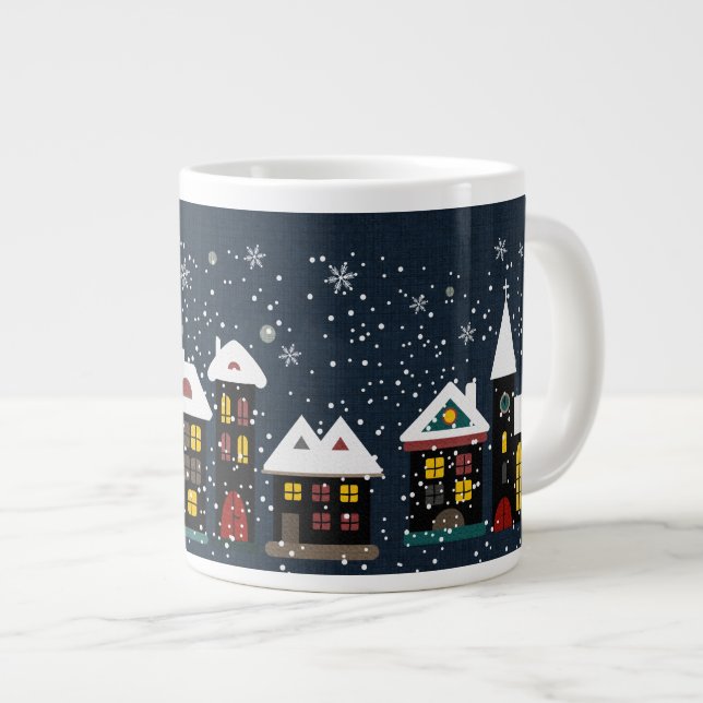 Winter scene jumbo soup mug (Front Right)