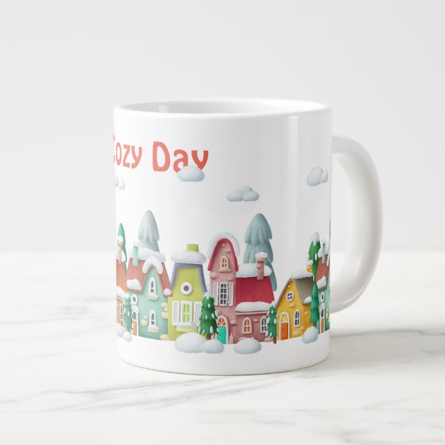 Winter Scene  Large Coffee Mug (Front Right)